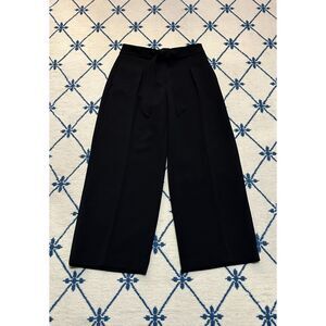 White House Black Market The Wide Leg Crop Belted Trouser - Black